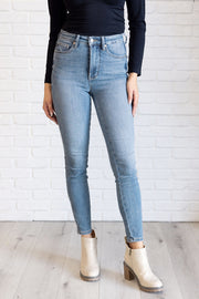 Justine High Rise Control Top Contrast Wash Skinny Jeans