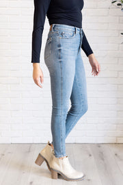 Justine High Rise Control Top Contrast Wash Skinny Jeans