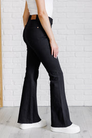 Etta High Rise Control Top Flare Jeans in Black