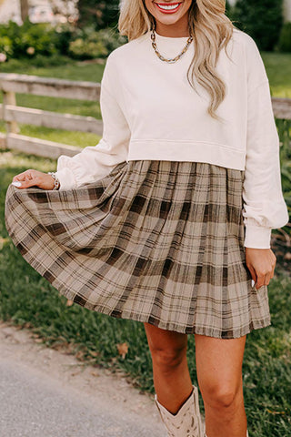 Plaid Crew Dress