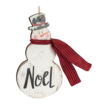 Wooden Snowman Ornament