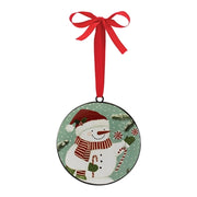 Candy Snowman Disc Ornament