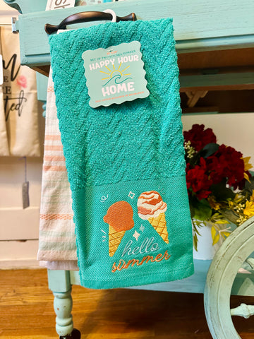 Embroidered Kitchen Towel Set of 2