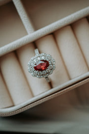 Eloise Garnet Oval Sterling Silver Engagement Ring