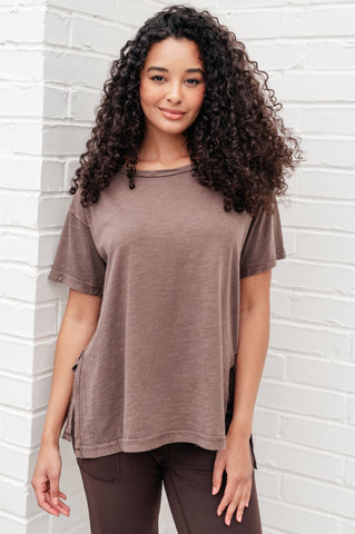 Let Me Live Relaxed Tee in Brown