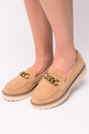 Literally Loafers in Camel Faux Suede