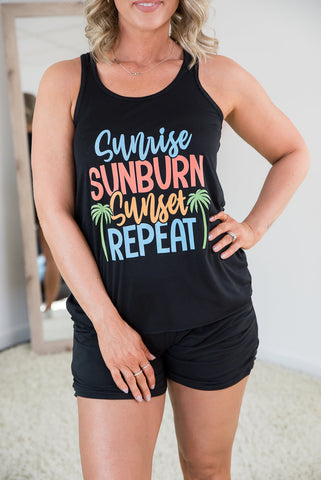 Sunrise Sunburn Sunset Repeat Tank