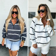 PREORDER: Summer Striped Easy Does It Pullover in Two Colors