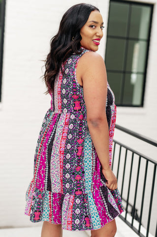 That's So Boho Mixed Print Sleeveless Dress