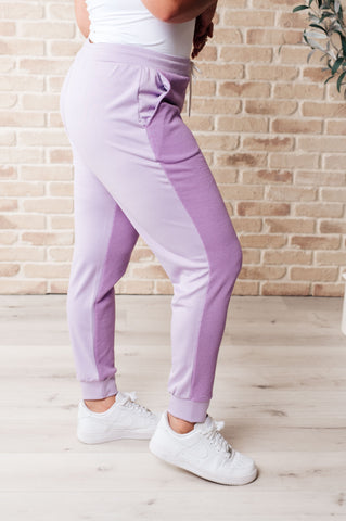 Tommy Two Tone Waffle Joggers Purple
