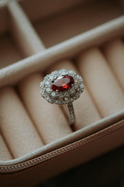 Eloise Garnet Oval Sterling Silver Engagement Ring