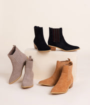 Leonor Suede Ankle Boot in Taupe