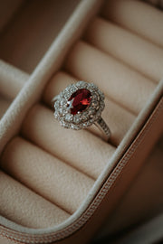 Eloise Garnet Oval Sterling Silver Engagement Ring