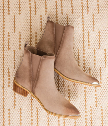 Wylie Suede Ankle Boot in Taupe